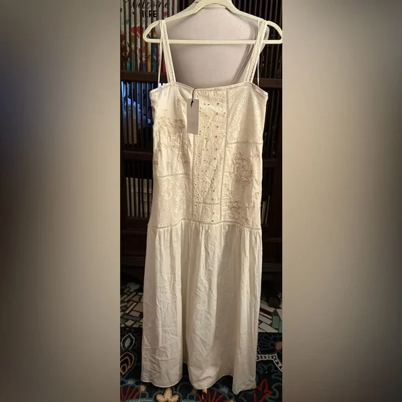 Nwt- ZARA WOMENS PATCHWORK EMBROIDERED MIDI DRESS-L - Picture 2 of 4